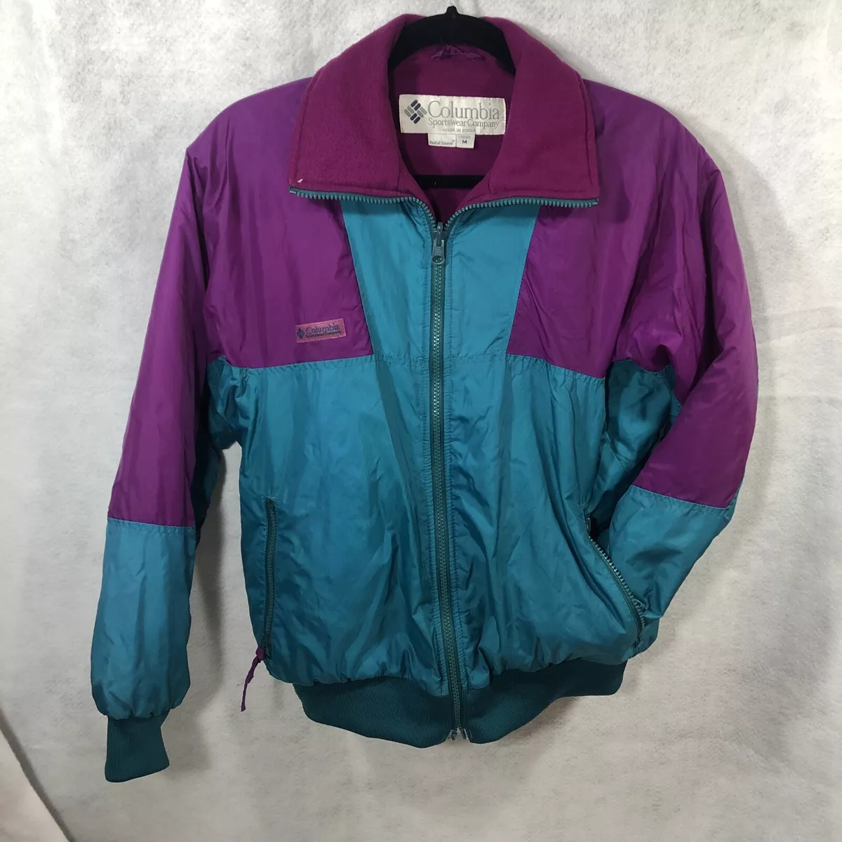 VIntage 90s Columbia Sportswear Puff Jacket Purple Teal Women’s Medium