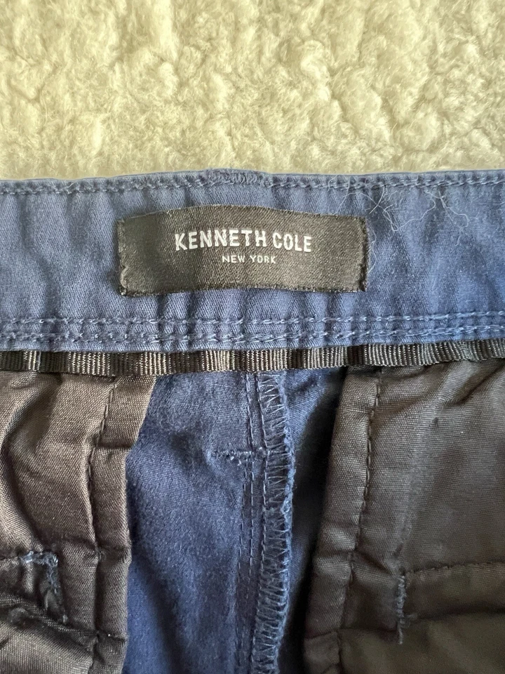 Kenneth Cole Pants Mens 34 X28 Blue Flat Chino Tapered Leg - Image 2 of 4
