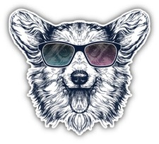 Pembroke Welsh Corgi Dog Hipster Car Bumper Sticker Decal