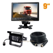 9" TFT LCD Monitor + 4Pin IR Car Rear view Reverse Backup Camera for Bus Truck