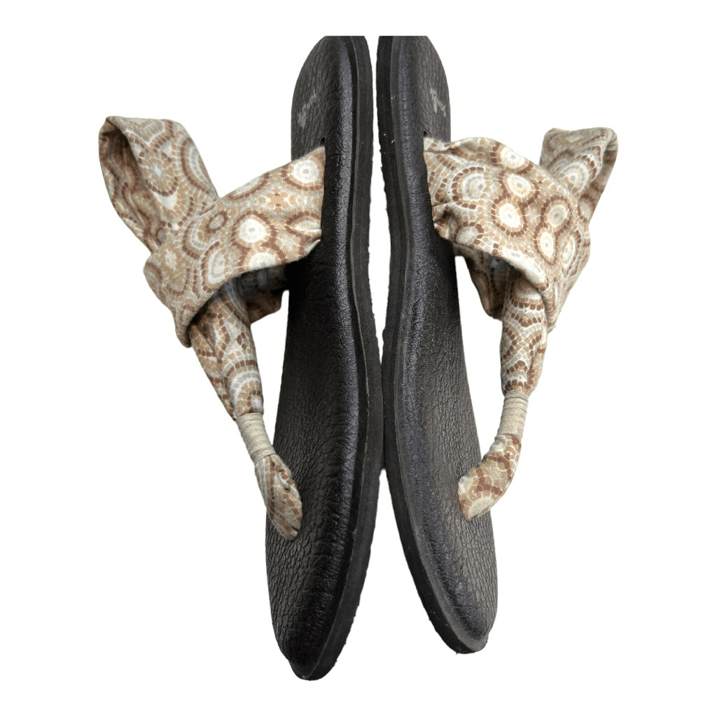 Sanuk Women's Geometric Print Yoga Mat Sling Flip Flop Sandals