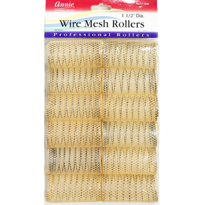 ANNIE WIRE MESH ROLLERS #1025 12 COUNT ORANGE X-LARGE 1 1/2''