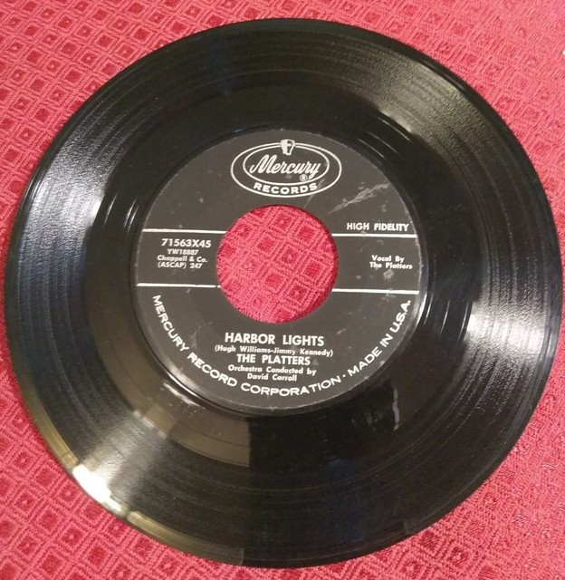 THE PLATTERS HARBOR LIGHTS SLEEPY LAGOON 45 RPM VINYL 1960 VG+