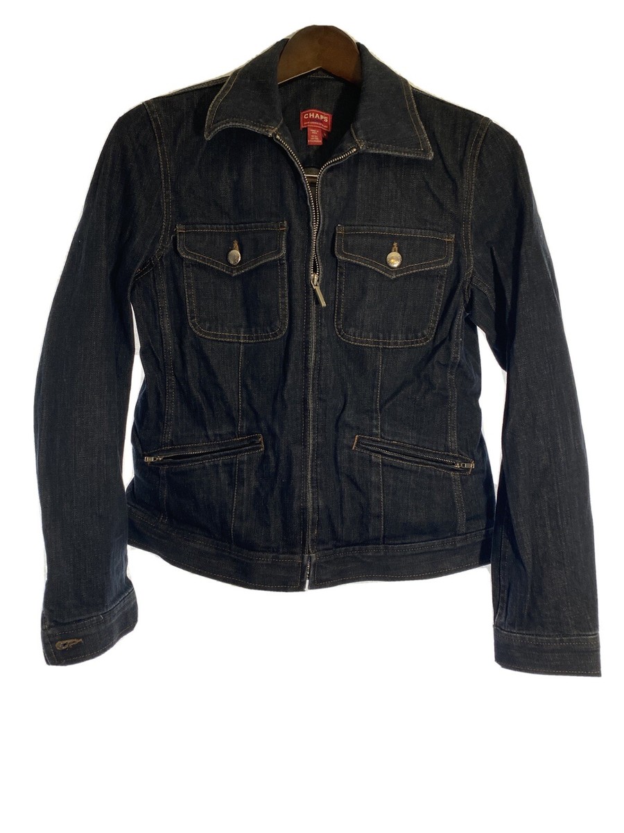 CHAPS Denim Stretch Jean Jacket Womens Size M