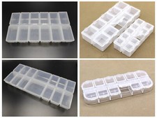 Clear Plastic Organizer Case 12 Compartments Jewelry Beads Display Storage Box