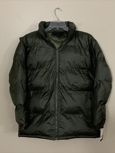 Medium Marc New York Puffer Mantel Herren mit Kapuze Military Green Polyester NEU Z1 - Bild 9 von 11