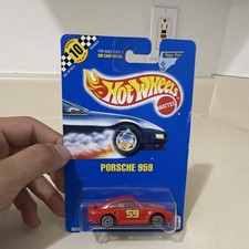 Hot Wheels PORSCHE 959 Red - 1990 BLUE CARD International No # (US #80) 9519
