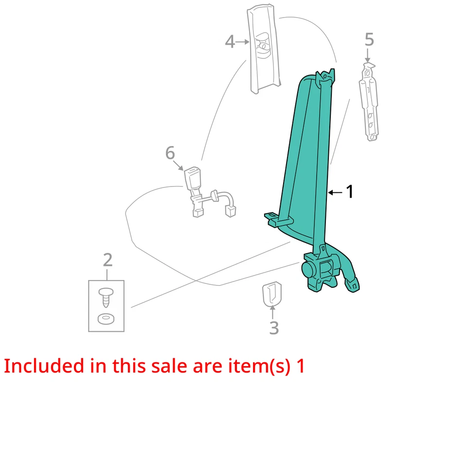 Seat Belt Front Bucket Driver Retractor Fits 09-10 COROLLA 10253204 - Image 4 of 4