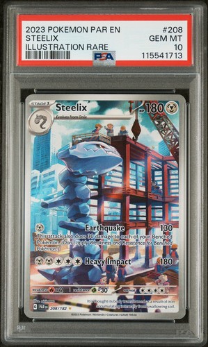 2023 POKEMON PAR EN-PARADOX RIFT ILLUSTRATION RARE #208 STEELIX PSA 10 ...