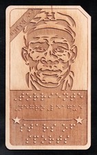 CRISTOBAL TORRIENTE -RARE Wooden BRAILLE Card GYPSY OAK- CHICAGO AMERICAN GIANTS