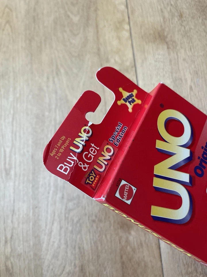 Disney Pixar Toy Story 1997 UNO edición especial paquete de bonificación juego de cartas Mattel NUEVO Foto 3 de 4