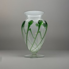 Antique Art Nouveau Stuart & SonsGlass Vase With Green