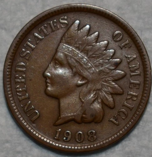 Very Fine 1908-S Indian Head Cent, Well-Detailed, Chocolate-Brown, Key-Date.