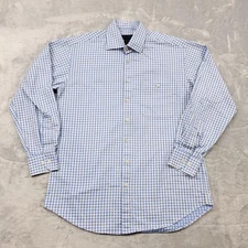 Scott Barber Shirt Mens Medium Check Long Sleeve Button Up Dress Casual Workwear