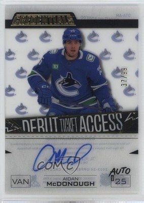 2023-24 Credentials Debut Ticket Access Acetate 37/99 Aidan McDonough Auto 17ar