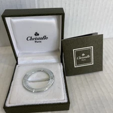 Christofle Paris Circle Scarf Jewelry Ring Brooch Enhancer in Box Vintage 