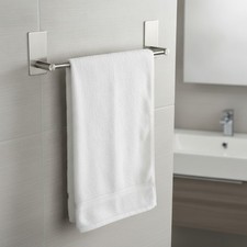 Waterproof Self-Adhesive Towel Bar - 9-Inch Brushed Nickel, Easy to Install