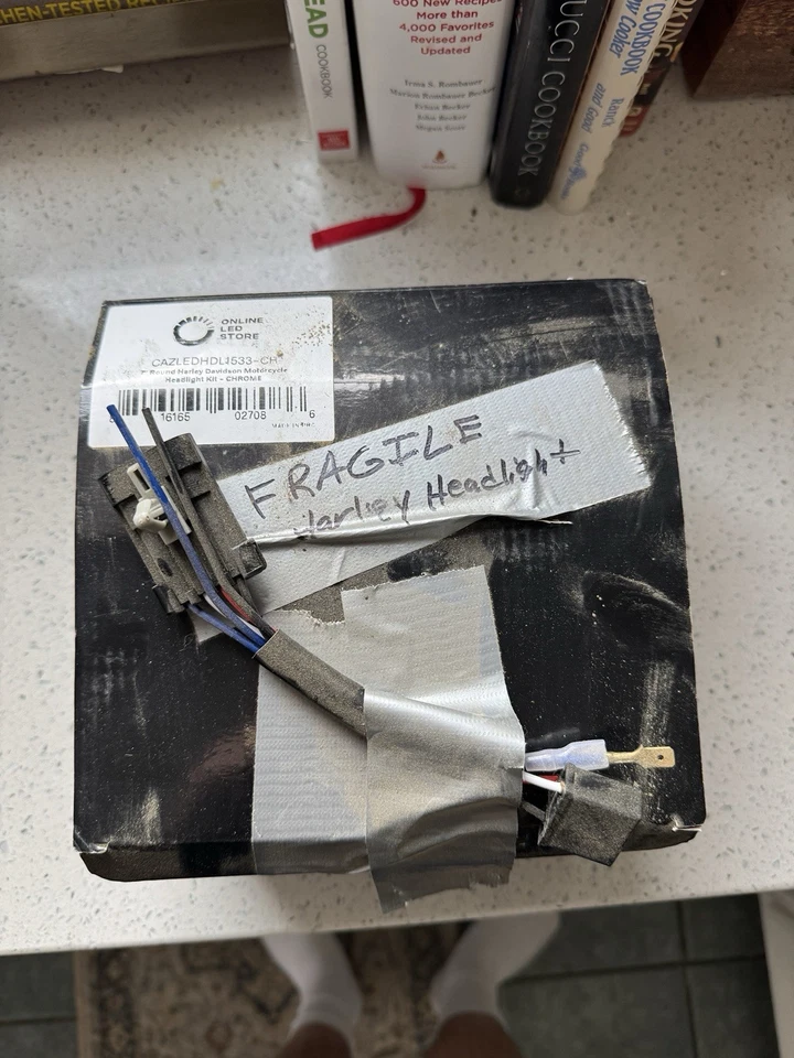 "Kit de faros redondos para motocicleta Harley Davidson de 7"" - Chome" Foto 3 de 3