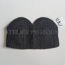 NWT ZARA Crochet Corset Cropped Strapless Top Black 3183/004 Sizes S, M, L