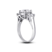 0.67ct tw I-SI1 Round Natural Certified Diamonds PT 950 Classic Three-Stone Ring