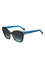 New Missoni Men 54mm Cat Eye Sunglasses Authentic Havana Teal/ Grey Shaded Blue