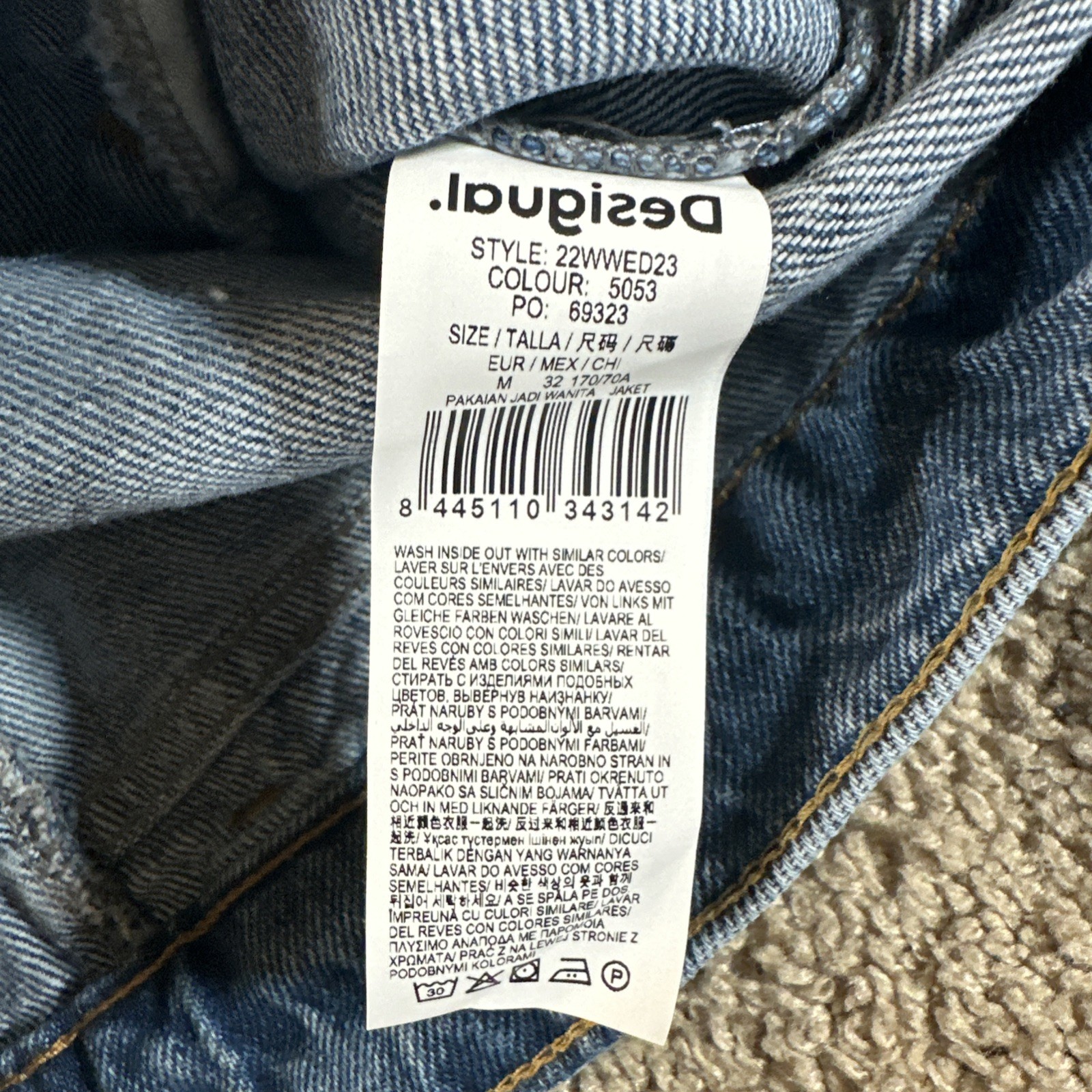 Desigual Jacket Womans Medium Blue Patch Distress… - image 5