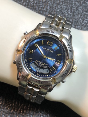 Vintage Armitron Men’s Ana-Digi Watch Rotating Bezel,Chrono,Alarm New Battery - Picture 23 of 24