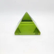 Green Glass Pyramid | Certified Crystal Pyramid for Energy Healing & Meditation