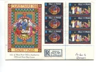 Isle of Man 1973 Christmas FDC Registered St Johns, 2 Blocks of 4 on Rear