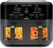 Horno Freidora de Aire Doble Digital Chefman 6 Qt Doble Cesta - Negro (Caja Abierta)
