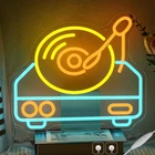 Vintage Record Player Neon Sign for Wall Decor, Colorful Music Record Neon Light