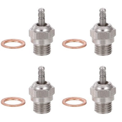 Globact 4pcs 70117 Hot Glow Plug N3 No. #3 Spark Nitro Engine Parts Replace O...