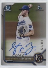 2022 Bowman Draft Chrome Pick Refractor 231/499 Steven Zobac #CDA-SZ Auto 5y7