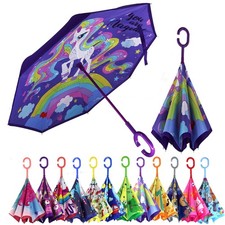 40/49/56 Inch Oversize Windproof Inverted Reverse Upside Down Umbrella, Golf ...