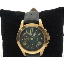 Versus Versace Chronograph Watch Men OS Gold Black Good VSPBH8521 Leather