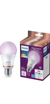 10pack Philips Smart Wi-Fi 60w Multi-Colored Dimmable LED Light Bulb A19