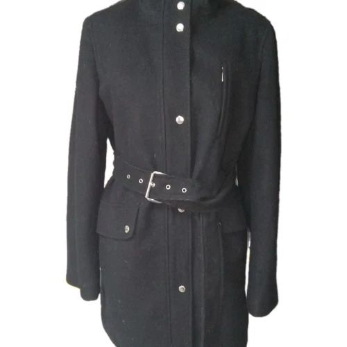 Michael Michael Kors pavone nero misto lana foderato con cintura donna taglia 8