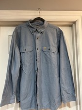 Carhartt Men's Original Fit Shirt Blue, Long Sleeve, Button Down, 100 Cotton XL