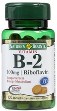 2 bottles of Nature's Bounty Vitamin B-2 100 mg Tablets 100 Tablets.