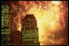 148038 Fireworks Over Statue Of Liberty World Financial Center A4 Photo Print