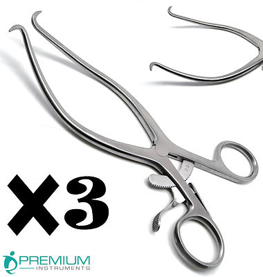 Set of 3 Gelpi Retractors 7'' Sharp Points Surgical Veterinary Instruments