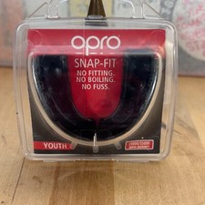 OPRO Snap-Fit Youth Kids Black Mouth Guard Hockey Boxing MMA Combat Sports