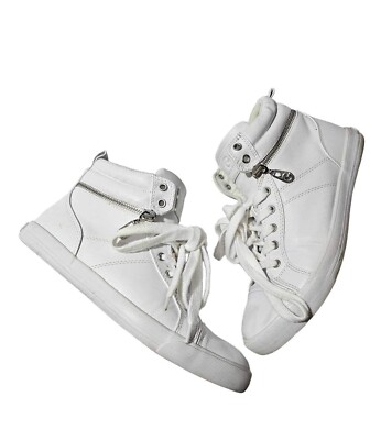 Women's White Guess High Top Shoes Size 9M