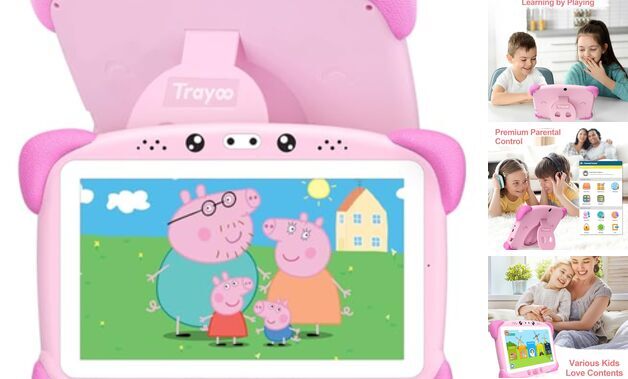 Kids Tablet 7 Toddler Tablet for Kids, 32GB Tablet for Toddler Learning, Roser-image