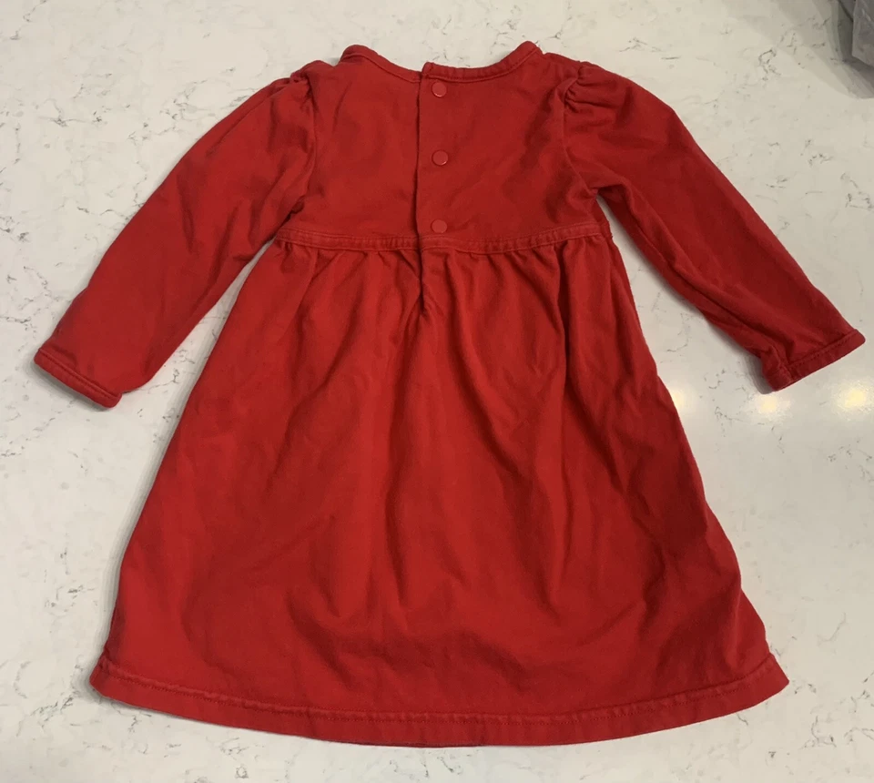 VESTIDO DE NAVIDAD ROJO Rima Infantil Niñas Talla 12 Mo Bordado Árbol de Navidad Foto 2 de 4