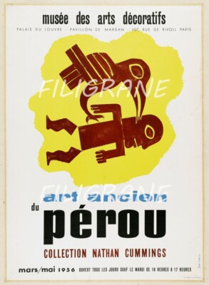 Art Ancien du Pérou Poster - Musée des Arts Décoratifs 1956 - 24x36 RARE Reprin