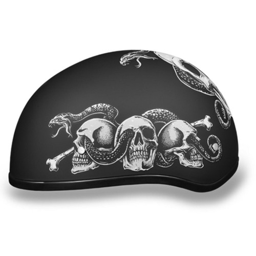 Daytona Biker Helmet D.O.T. Approved 1/2 Shell (Skull), Graphic Group, See Note - Picture 124 of 146