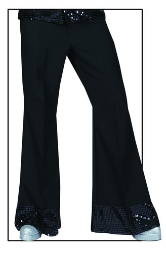 70's Disco Pants Men's Polyester Sequin Bottom Wide Leg Costume Pants Assorted - Picture 5 of 8