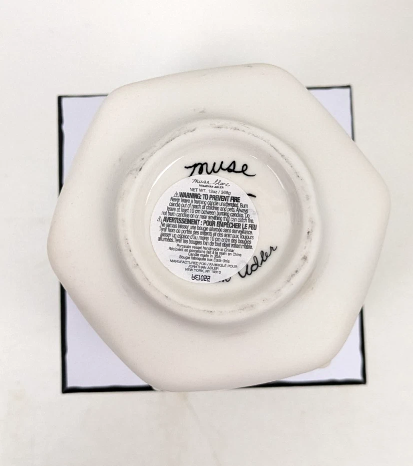 Jonathan Adler Muse Blanc Vela Cerâmica Branca Dois Pavios Suporte de Rosto Quatro Lados - Imagem 3 de 4