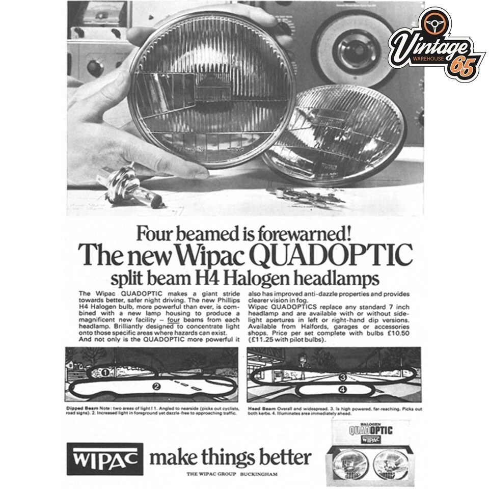 Clásico Cúpula LHD Conversión Halógeno Haz Sellado Faro Para Ford Escort Mk1 - Imagen 3 de 4